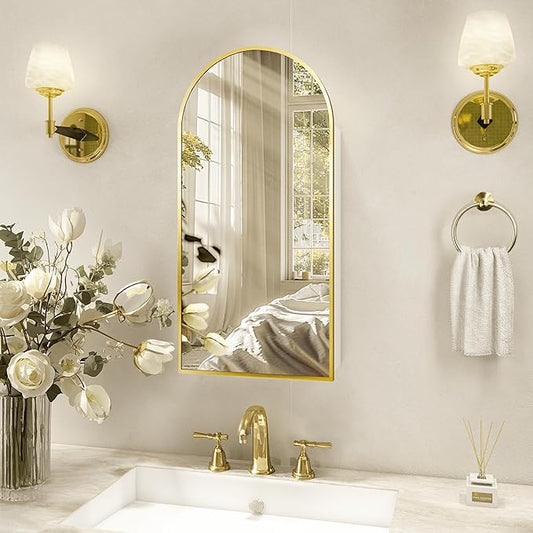 Arched Medicine Cabinet with Mirror Left or Right Opening, Bathroom Medicine by FunFurnitureFollowLife