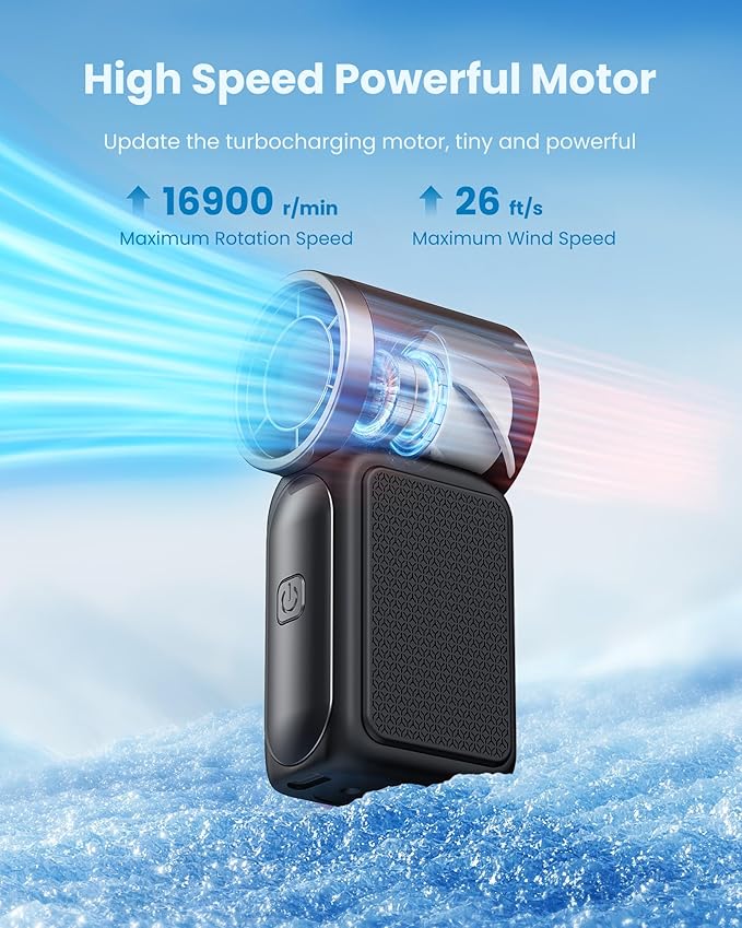 Gaiatop Portable Handheld Mini Fan, 6 Speeds 16900 RPM High Velocity Personal - Image 3