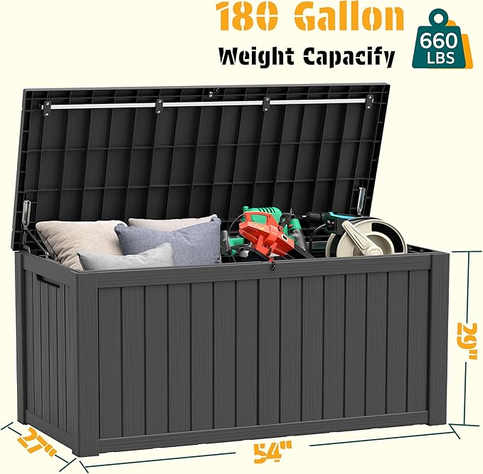 NUNU LAB 180 Gallon Outdoor Storage Box Waterproof, Outside Package Delivery - Image 2