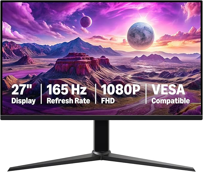 Amazon Basics 27 inch Gaming Monitor, FHD 1080P, VESA Compatible, Adaptive sync by AmazonBasics