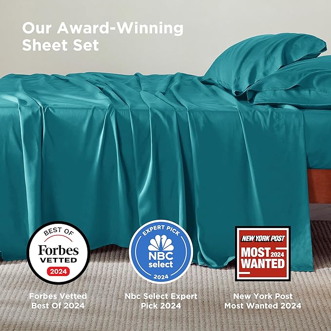 Bedsure California King Sheet Sets, Cooling Sheets, Rayon Derived from Bamboo - Image 2