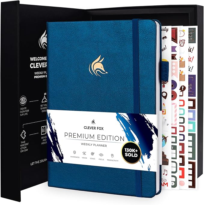 Clever Fox Planner Premium Edition – Undated Luxurious Weekly & Monthly Planner by CleverFox