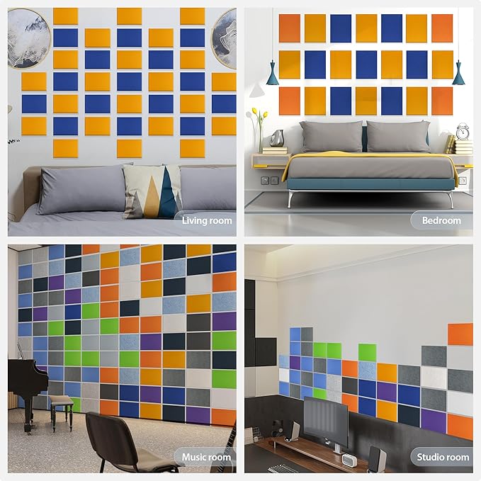 Amantech 12 Pack Acoustic Panels Self Adhesive Sound Proof Foam, High Density - Image 7