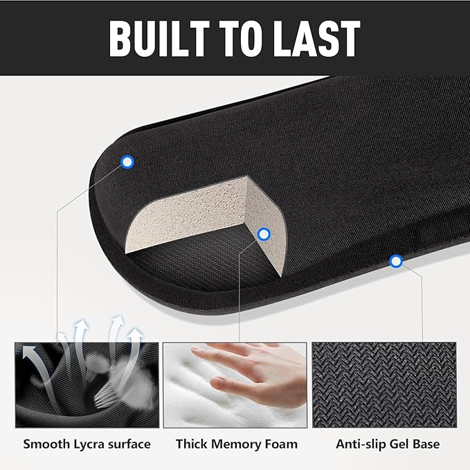 Gimars Upgrade Enlarge Silky and Superfine Fabric Gel Memory Foam Keyboard - Image 3