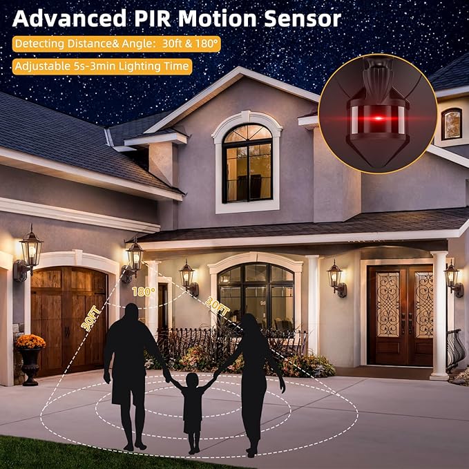 Lamomo Motion Sensor Outdoor Lights, Upgrade Dusk to Dawn Bronze Outdoor Light - Image 4