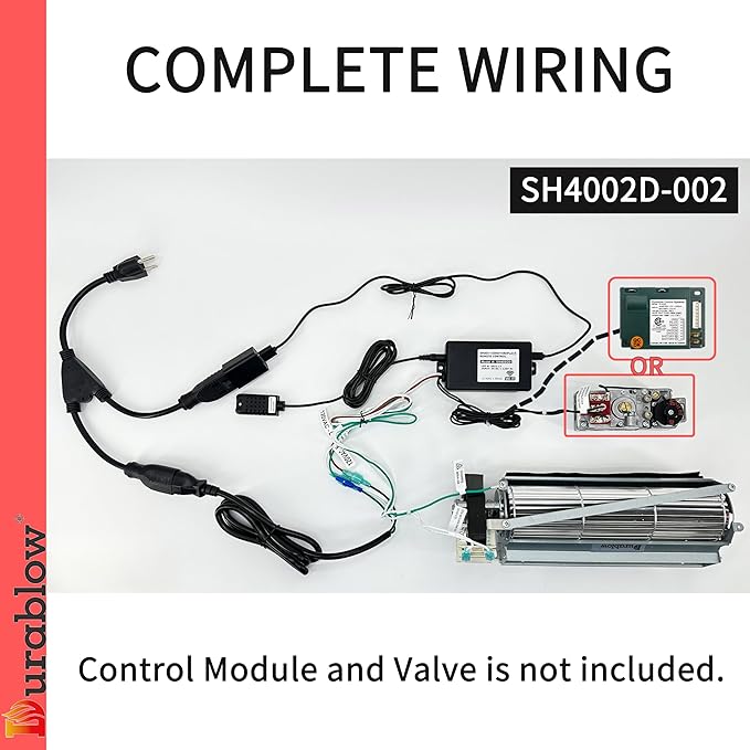 Durablow SH4002D-002 Dual WiFi for Gas Fireplace Valve + Blower + Blower Remote - Image 2
