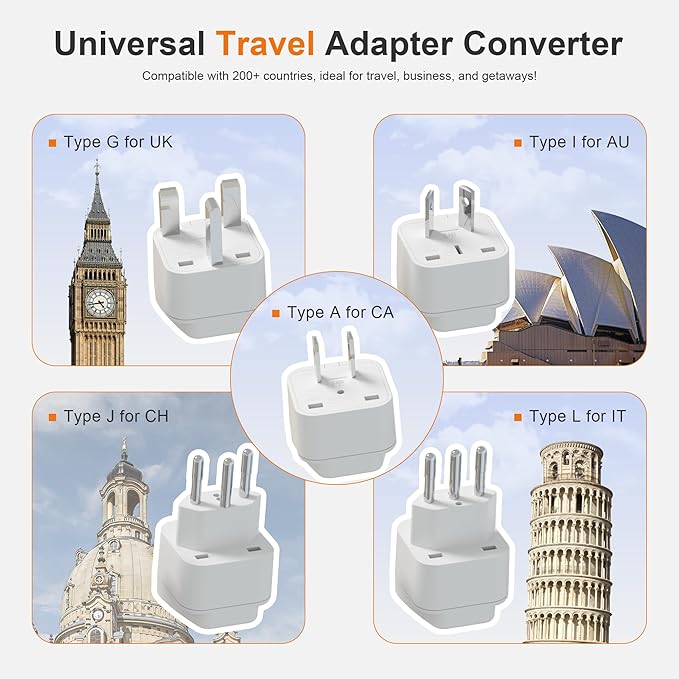 220v to 110v Travel Voltage Converter : International Universal Power Plug - Image 3