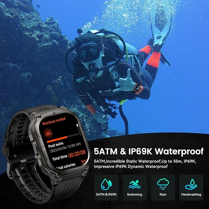 AMAZTIM Smart Watch, 60 Days Extra-Long Battery, 50M Waterproof, Rugged - Image 5