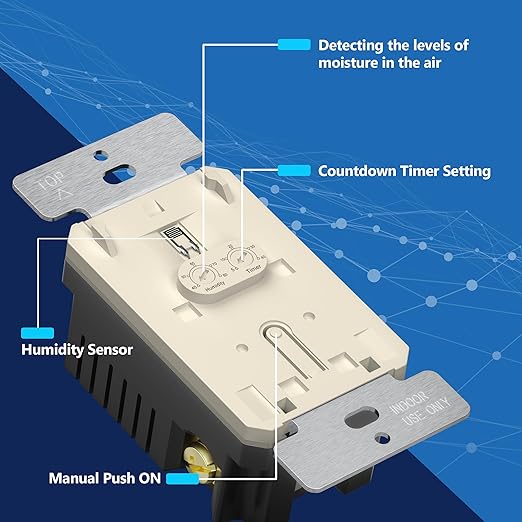 LIDER No Neutral Wire Required Humidity Sensor Switch, Automatic Humidity - Image 6