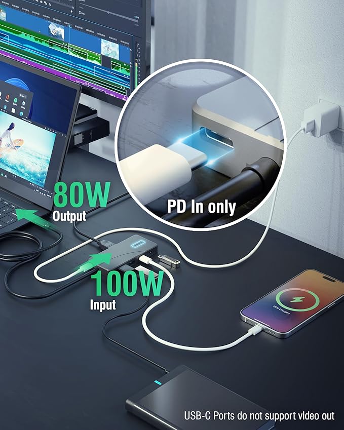 SABRENT USB C Hub 5-in-1 Docking Station, 10Gbps USB-A & USB-C Ports, 4K HDMI - Image 3