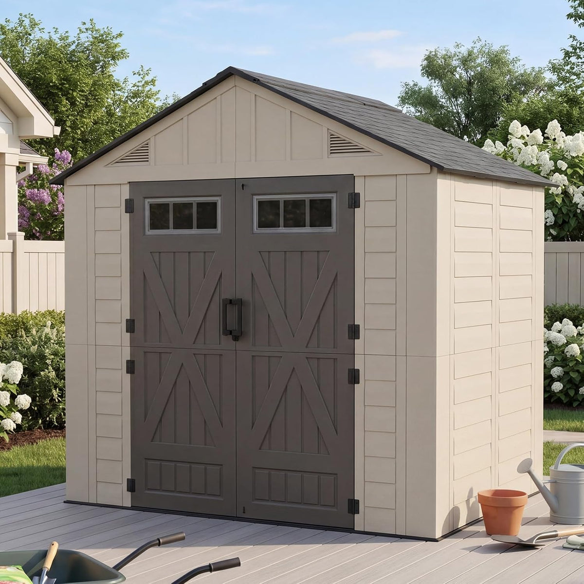 lazysunsets 8x6 ft outdoor storage shed, large resin, main product view
