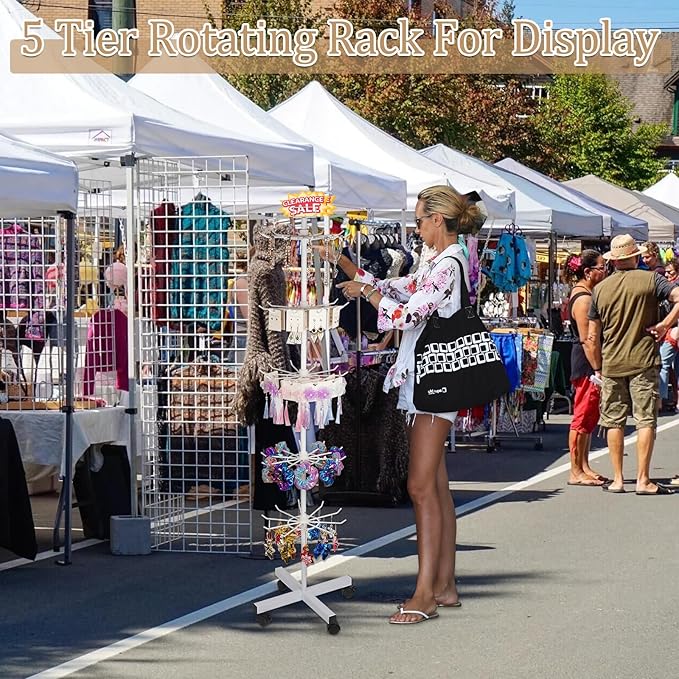Exttlliy 5-Tier Metal Spinning Display Stand Rack - Image 3