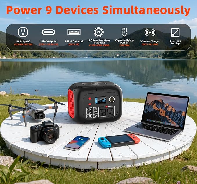 ENOFLO Portable Power Station 300W, 228Wh Solar Generator - Image 4