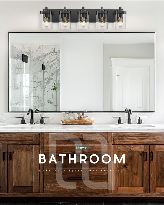 METWET Bathroom Light Fixtures, 5-Light 30" Vanity Light - Image 5