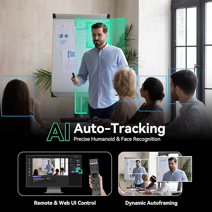 Tenveo HDMI/USB3.0/LAN PTZ Camera AI Humanoid & Face Auto-Tracking, 20X Optical - Image 4