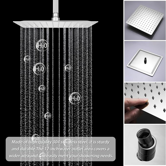 KATAIS Full Body Shower System Chrome Tempreature Display Shower Faucet Set - Image 3