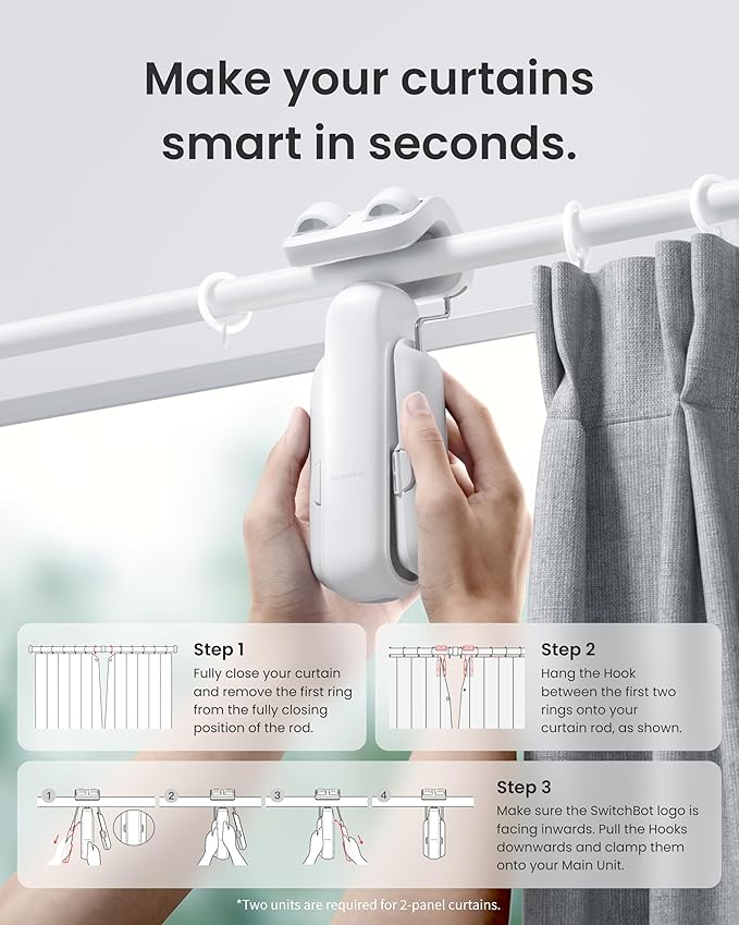 SwitchBot 2025 Automatic Curtain Opener 3 Rod- - Image 3