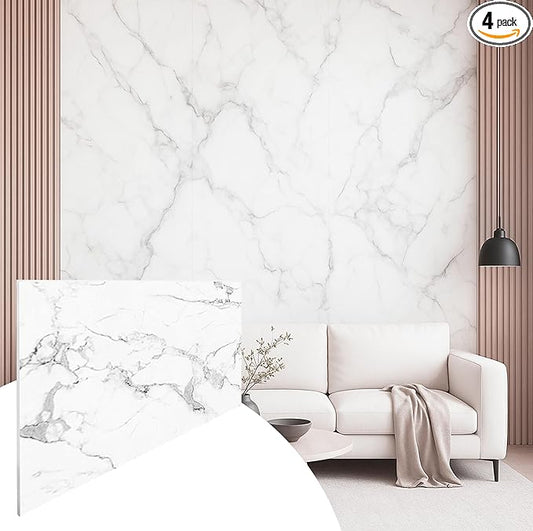 Dundee Deco Faux Marble Wall Panels - 2 ft X 4 ft - Glossy by DundeeDeco