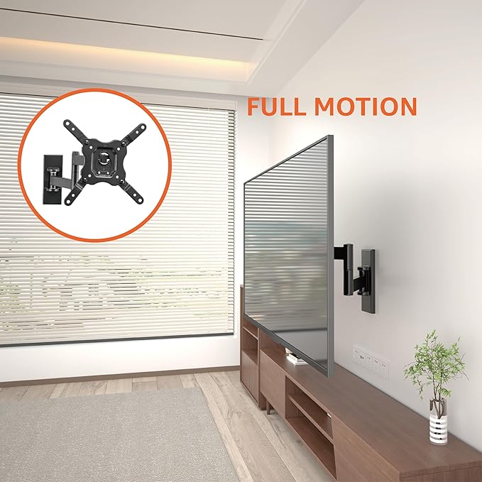 Amazon Basics Full Motion TV Wall Mount fits 12" to 40" TVs and VESA 200x200 - Image 8