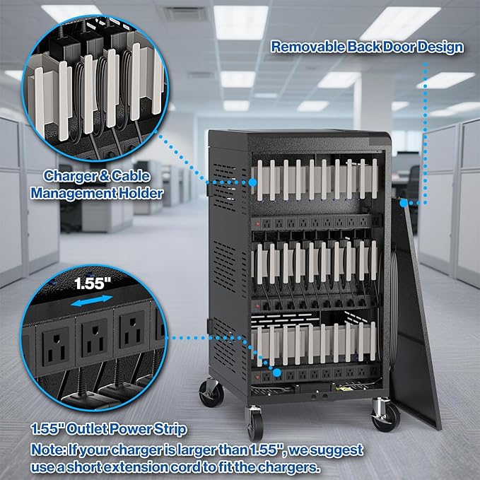 8 Pack | Fully Assembled 30 Bay Multi Device Charging Station - Image 5