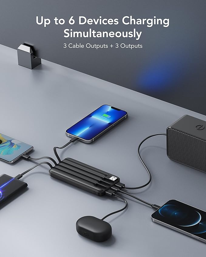 charmast Portable Charger with Built in Cables, Power Bank with Cords Wires - Image 6