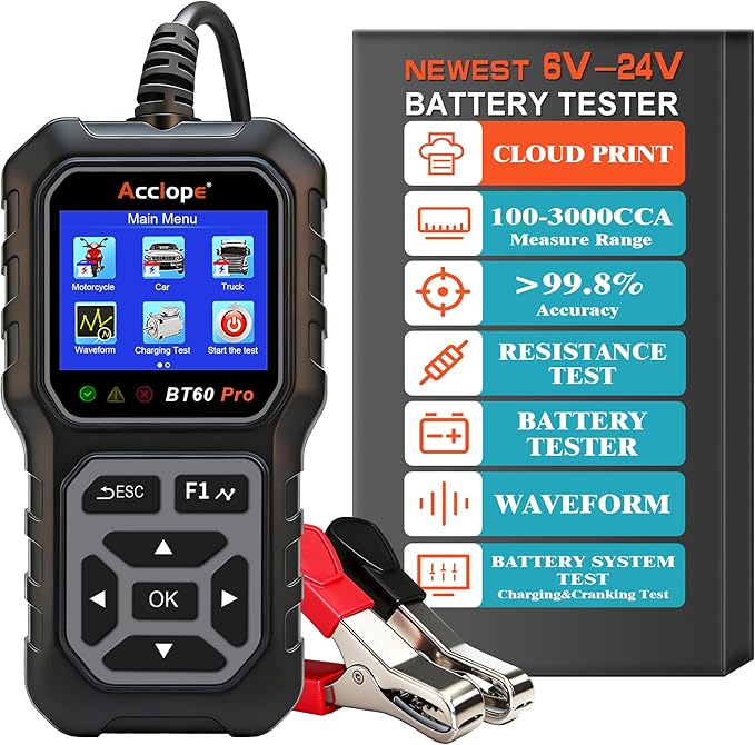 Acclope BT60 Pro Car Battery Tester, Digital Analyzer - Image 2