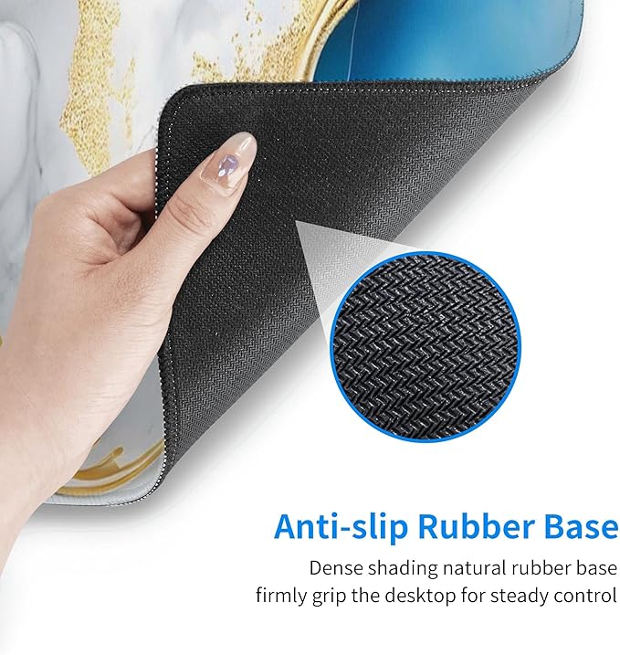 Swirl of Blue Gold Marble Extended Big Mouse Pad Large, XL Gaming Mouse Pad - Image 6