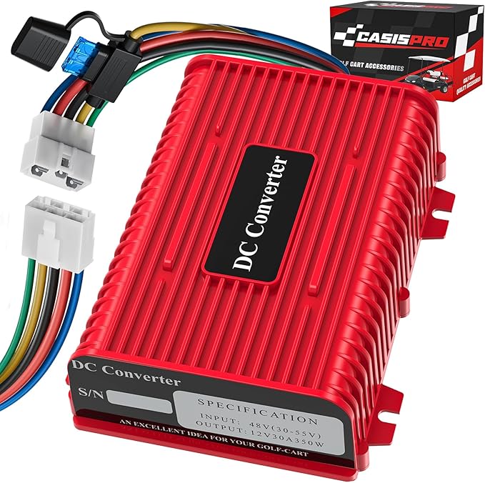 Universal 36V 48V to 12V Golf Cart Voltage Reducer DC Converter, 30A 360W DC by Unknown
