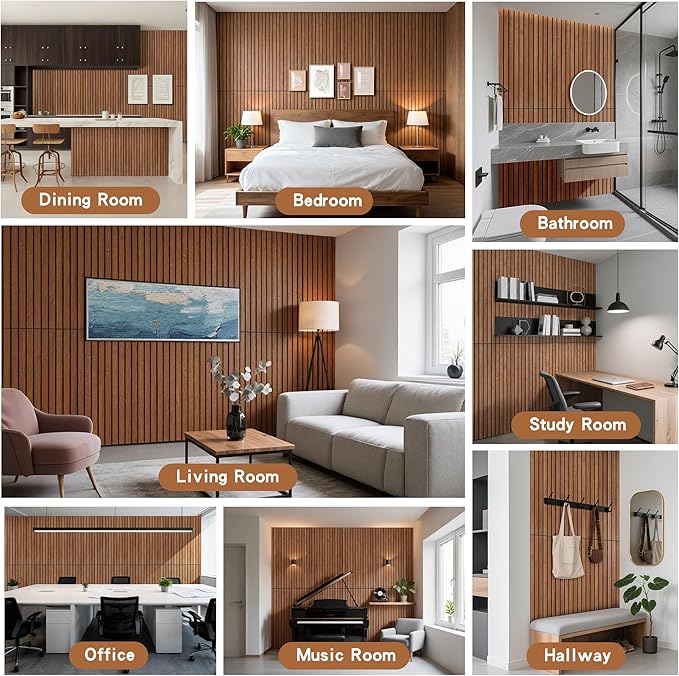 AUTORIFIC Wood Veneer Acoustic Panels, 4 Pack 47.2”x23.6” Sound Panels - Image 7