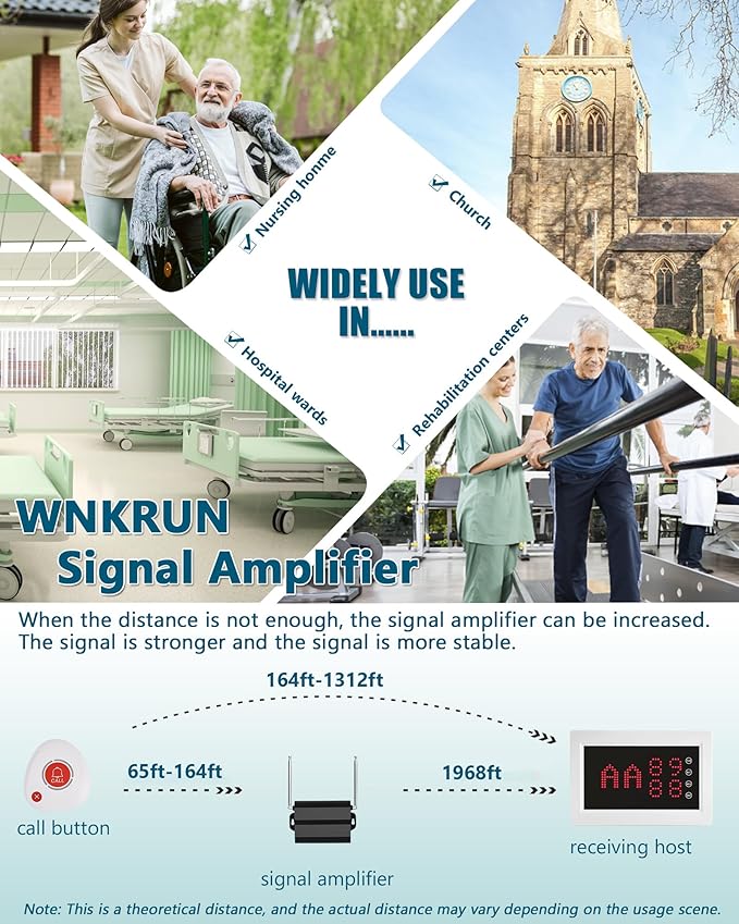 WNKRUN Wireless Caregiver Pager Nursing Calling System Elderly Alarm - Image 6