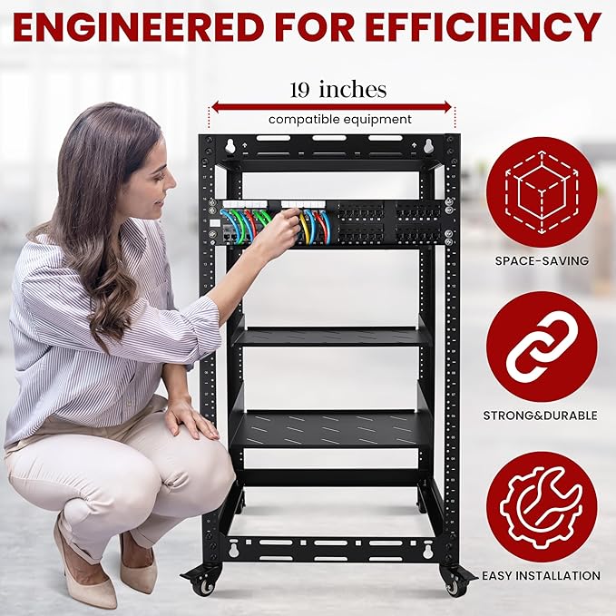 Pyle 20U Open Frame Server Rack - Image 5