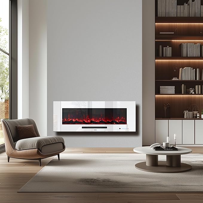50" Electric Fireplace, Recessed & Wall Mounted Fireplace Heater 13 * 13 Colors - Image 7