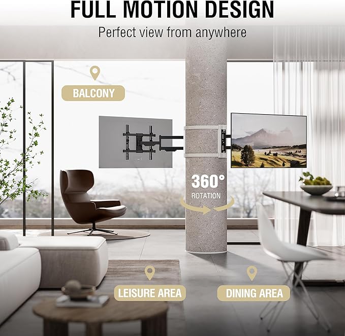 CondoMounts CLMTVA1044 Full Motion Large Pillar TV Mount | Column | Round & - Image 3