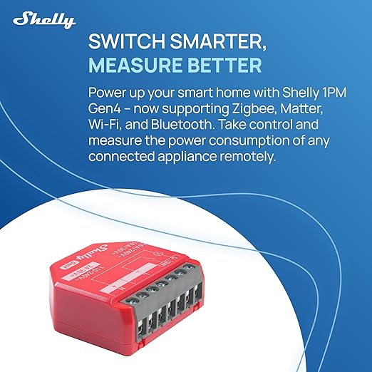 Shelly 1PM Gen4 | Wi-Fi, Matter Smart Relay Switch - Image 2