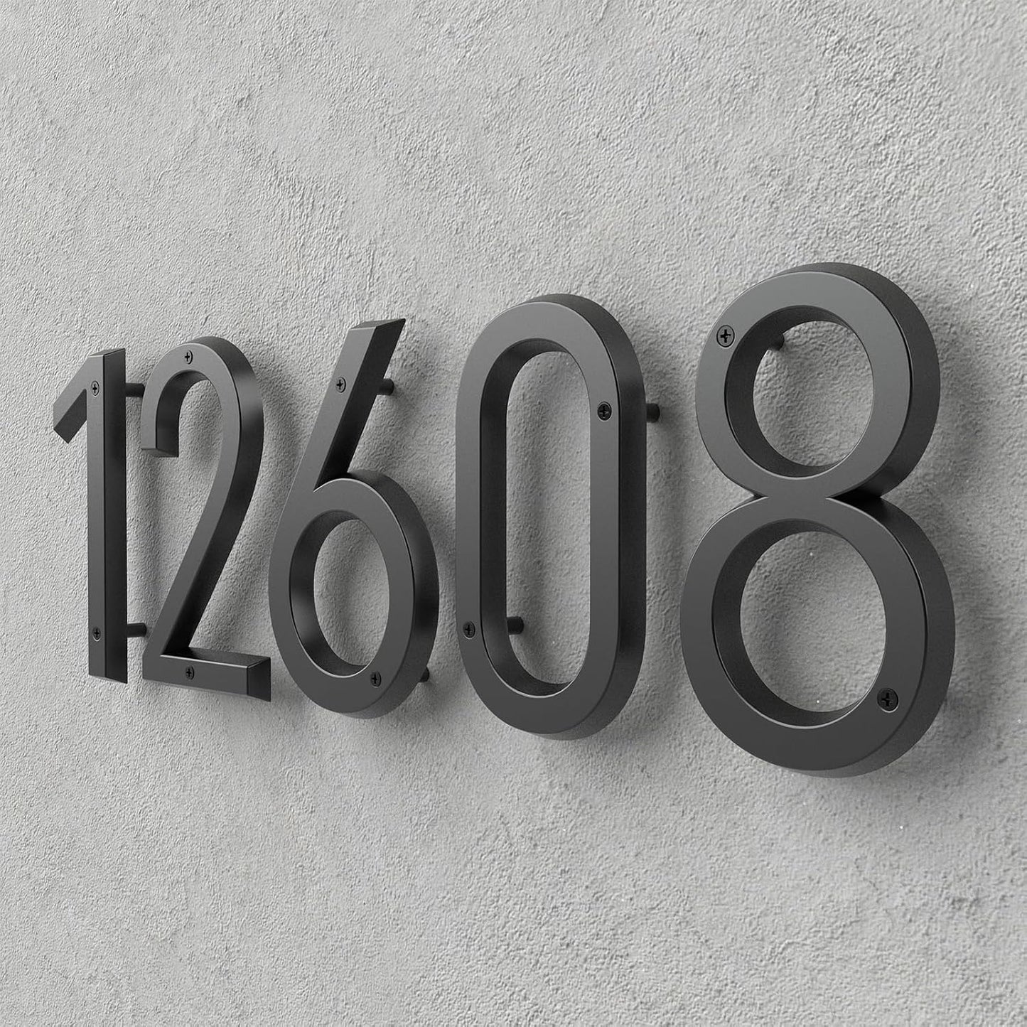 6" Floating House Number for Outside, Metal Modern House Numbers, Black 1 | 3D Modern Mailbox Number, House Address Signs with Nail Kit, Waterproof and Rustproof