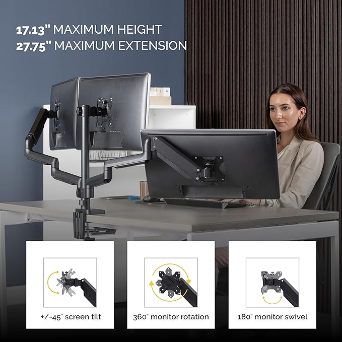 Fellowes Platinum Series Triple Monitor Arm - Image 4
