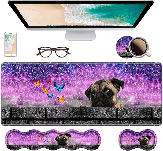Ergonomic Keyboard Wrist Rest & Mouse Pad Wrist Rest Set, Large XXL Gaming Desk by Unknown