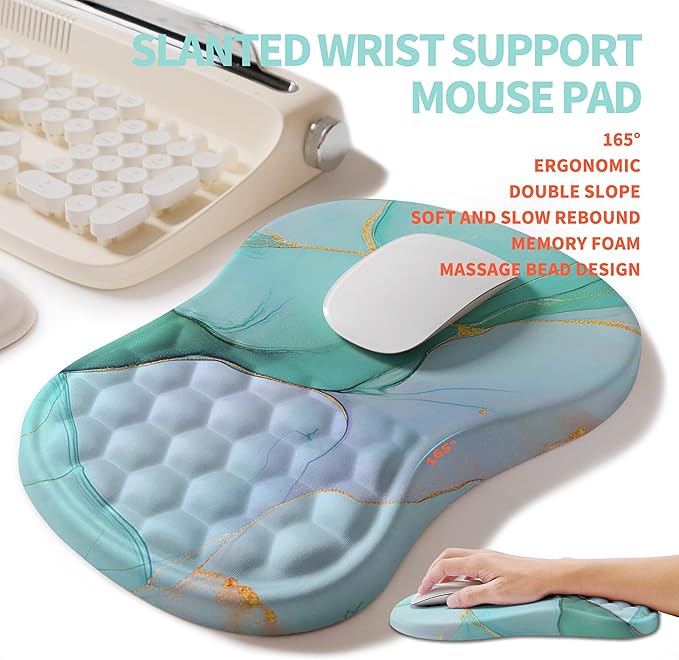 KUOSGM 2-in-1 Ergonomic Set, Wave Rise Keyboard Wrist Rest and Massage Bulge - Image 3