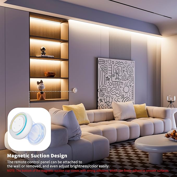 PAUTIX Single Color+CCT LED Controller Magnetic Panel Dimmer, 2.4G RF Wireless - Image 3