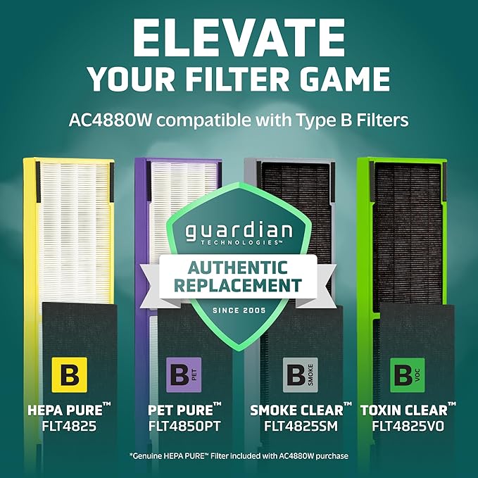 GermGuardian Air Purifier for Home, for Wildfire Smoke, Mold Spores, Large - Image 5