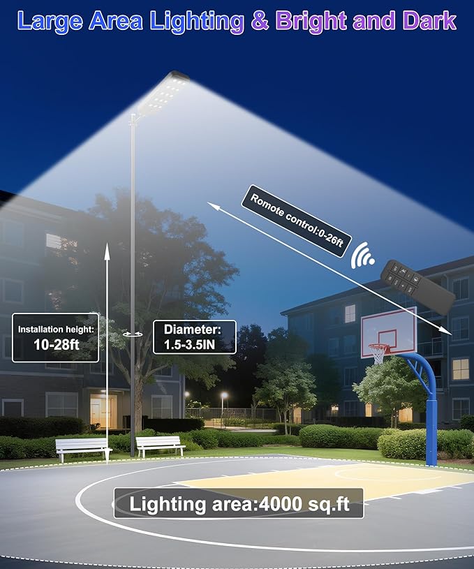 JAYNLT X-15000W Solar Street Lights Outdoor, Ultra-Large 6500K Commercial - Image 4