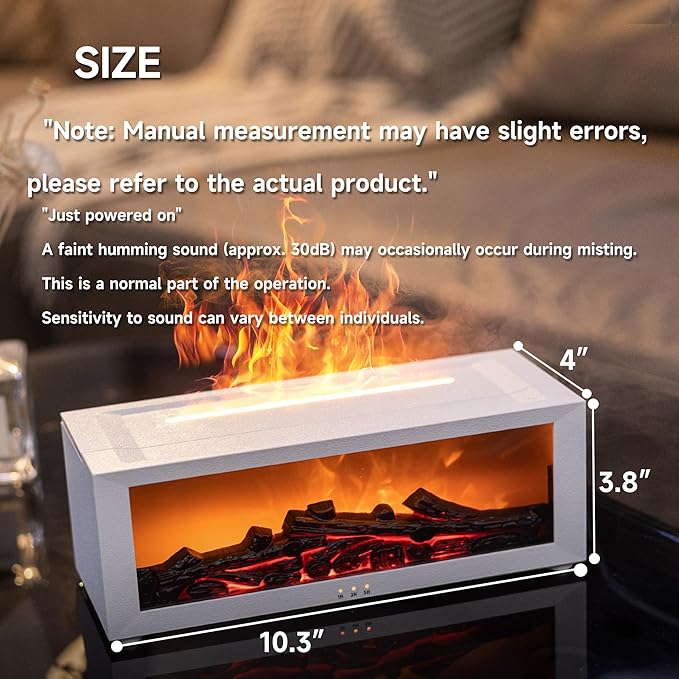 Fireplace Flame Air Diffuser Humidifier, 7 Colors Aromatherapy Essential Oil - Image 2
