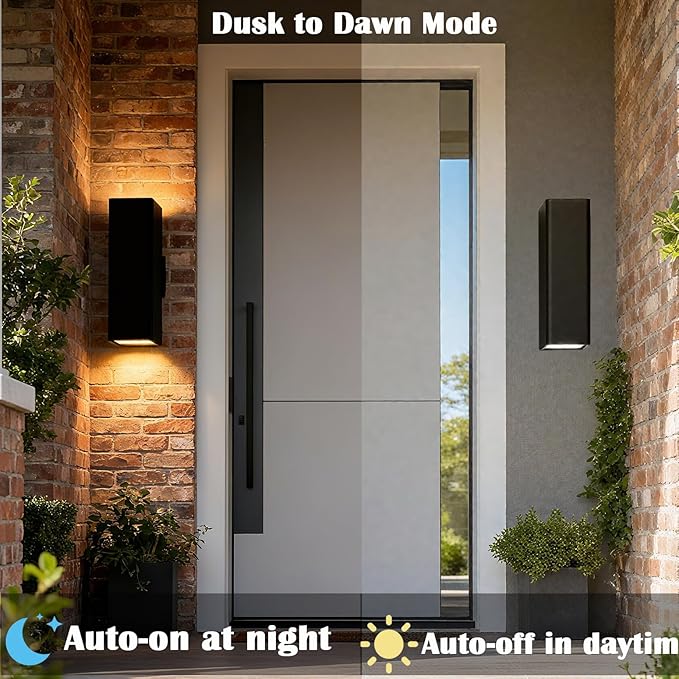 rosykite Motion Sensor Outdoor Wall Lights, Dusk to Dawn Exterior Wall Mount - Image 3