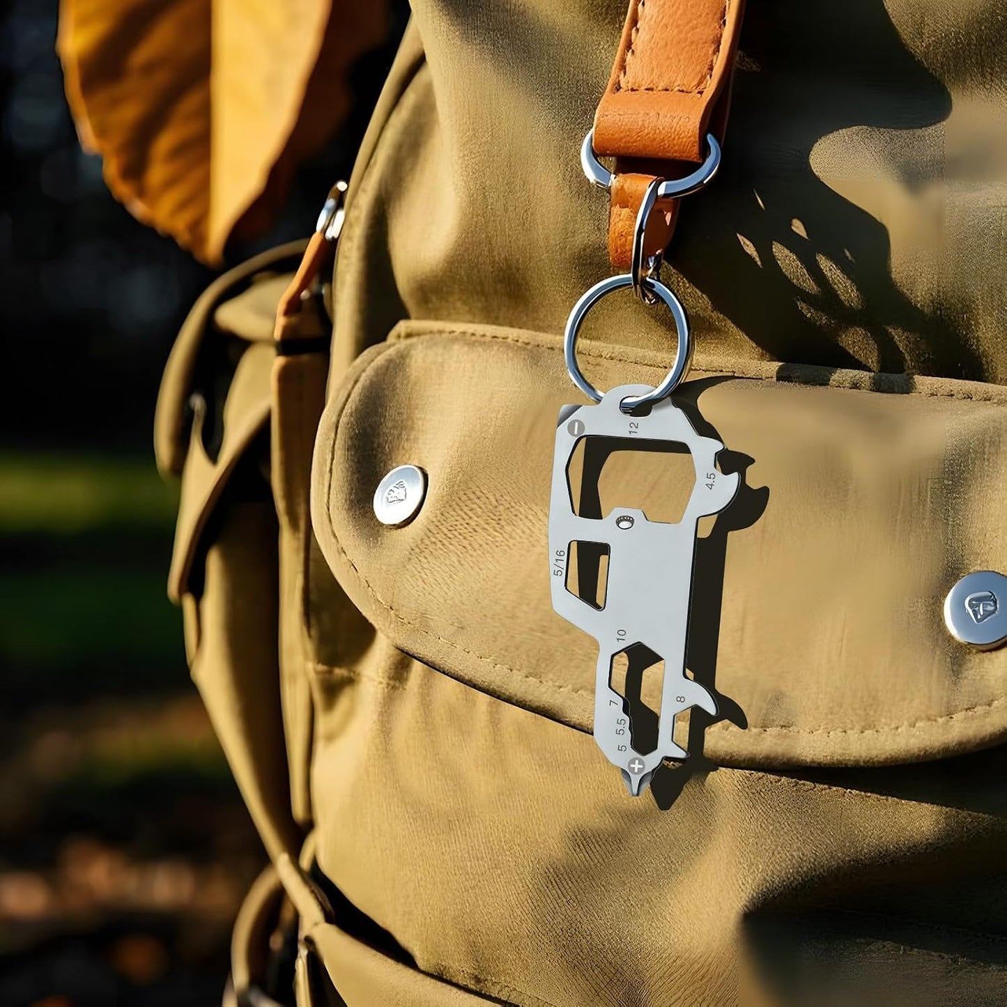 Stocking Stuffers for Men, Christmas White Elephant Gifts, Keychain Multi-tool 11 in 1 Pocket Gadgets Tools Bottle Opener Screwdriver, EDC Tool Key Ring Anniversary Birthday Gifts for Men Him (Car)