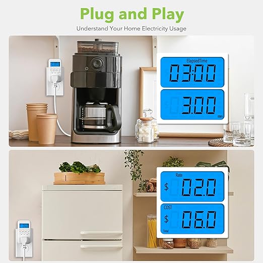 HBN Watt Meter Plug with Backlight, Plug-in Socket Power Meter Electricity - Image 6