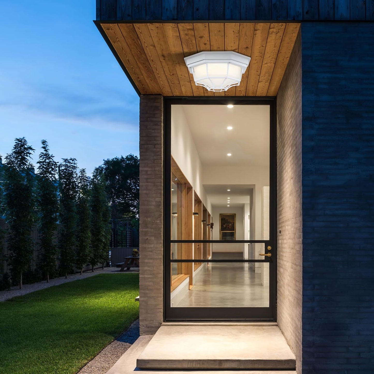 10.5” White LED Close to Ceiling Light for Basement Garage Light Octagonal White Mid-Century Modern Overhead Lights LED 2700K 3000K 3500K 4000K 5000K 10.5in Spider Web Lamp 17W,120V,850Lm-1050Lm