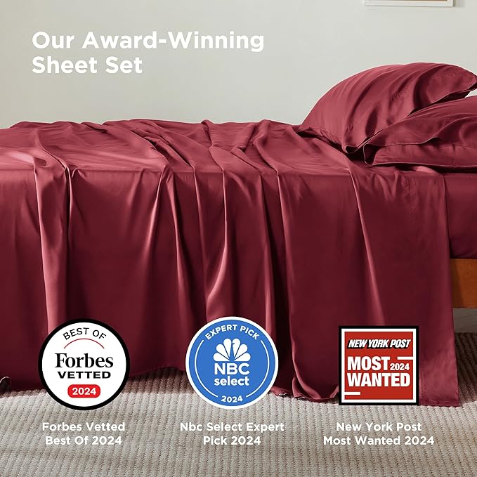 Bedsure Full Size Bed Sheets, Cooling Sheets, Rayon Derived from Bamboo - Image 3