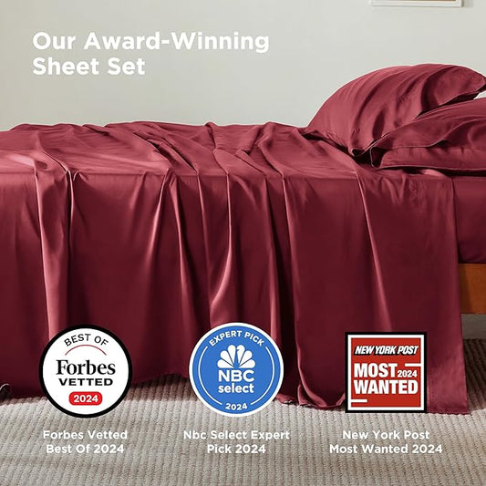 Bedsure Full Size Bed Sheets, Cooling Sheets, Rayon Derived from Bamboo - Image 3