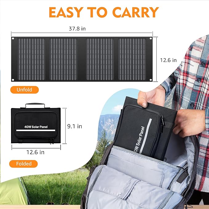 40W Solar Panel EnginStar 40 Watt Foldable Solar Panel - Image 8
