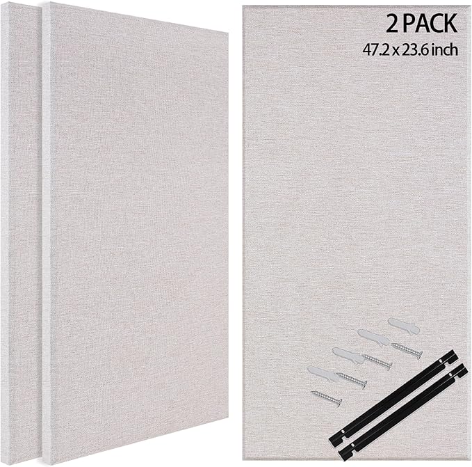 BUBOS 2 PCS Fabric Acoustic Panels, 47.2''x23.8'' Decorative Sound Dampening by BUBOS